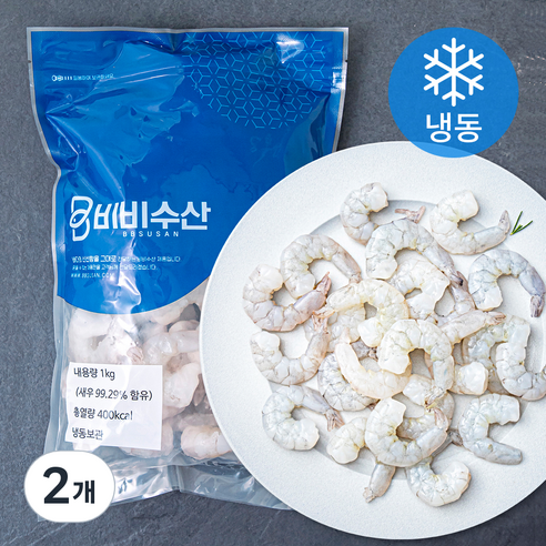 비비수산 생새우살 특대 26/30 (냉동), 1kg 특대 (26/30), 2개