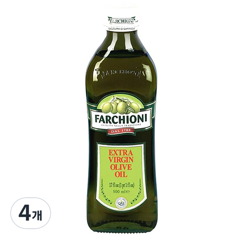 파르키오니 엑스트라 버진 올리브 오일, 500ml, 4개