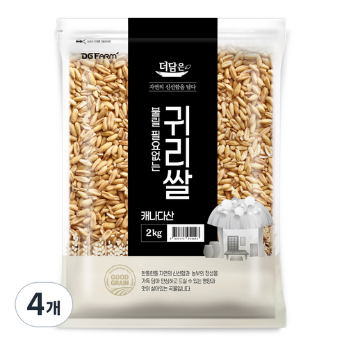 더담은 불릴필요없는 귀리쌀, 2kg, 4개