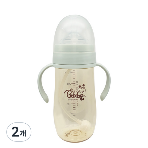 밥독 유아용 PPSU 스마트 빨대컵 260ml, 민트, 2개