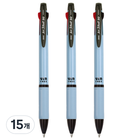 자바펜 제트 3볼 biz 빈티지 펜 0.7mm, 블루, 15개
