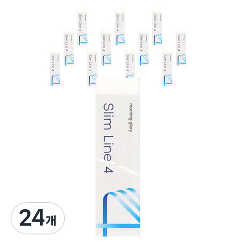 모닝글로리 500 슬림 라인 지우개 4mm, 화이트, 24개