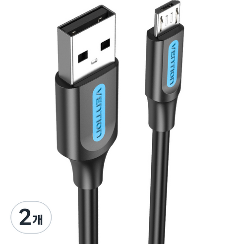 벤션 마이크로 5핀 USB 고속충전케이블, 3m, 블랙, 2개