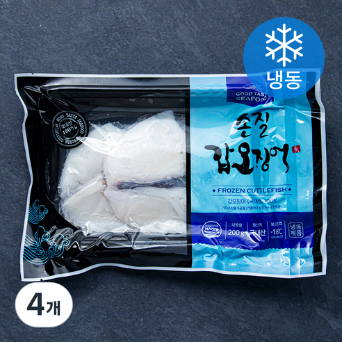 피시원 손질 갑오징어 (냉동), 200g, 4개