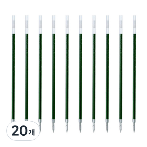 제브라 리필 JK 볼펜심 0.5mm, 그린, 20개