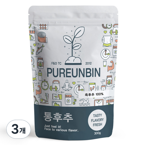 푸른빈 통흑후추, 300g, 3개
