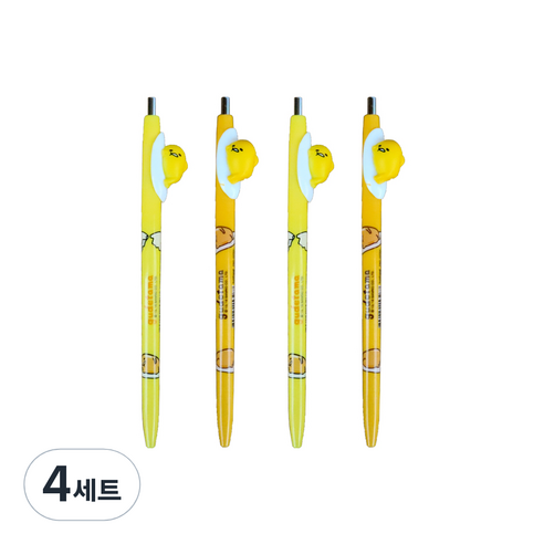 구데타마 피규어볼펜 0.7mm 4p, 혼합 색상, 4세트