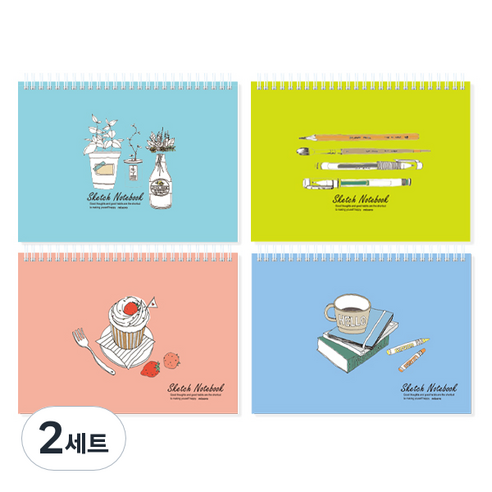 미소로 3500 스케치 노트 2267 4종 세트, A5, 60매, 2세트