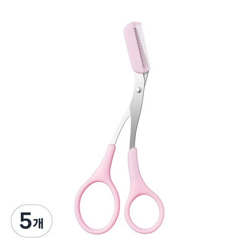 베라망 빗이 있는 눈썹가위, 5개, 핑크