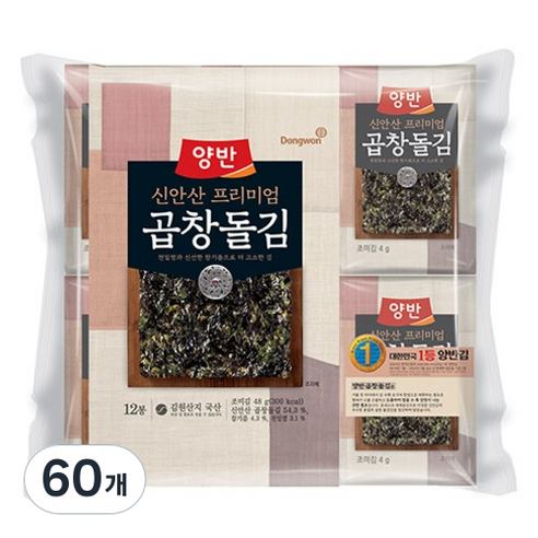 동원 곱창돌김 식탁 8p, 4g, 60개