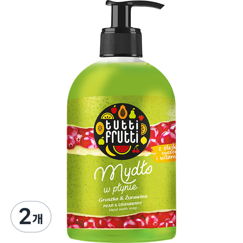 파모나 핸드워시 페어앤크랜베리, 500ml, 2개
