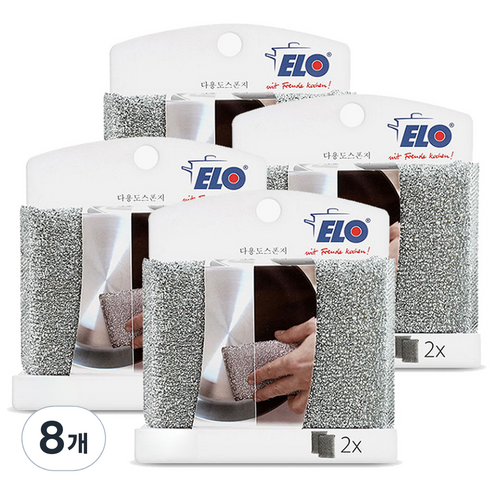 ELO 다용도 만능 스폰지 수세미, 2개입, 8개