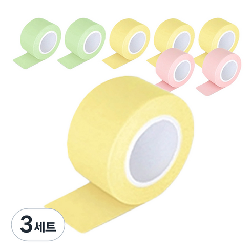 스칼라 메모 테이프 24mm 노랑 4p + 그린 2p + 핑크 2p 리필 세트, 혼합색상, 3세트