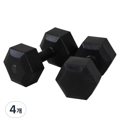 이고진 블랙육각 덤벨, 4kg, 4개
