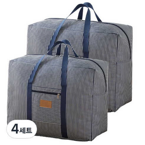 리빙창고 특대형 + 대형 이불 정리 가방 세트, Navy, 4세트