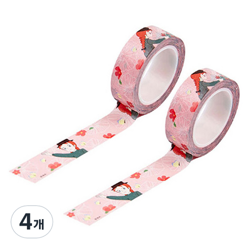 빨강머리앤 마스킹 테이프 15mm x 10m, 꽃다발, 4개