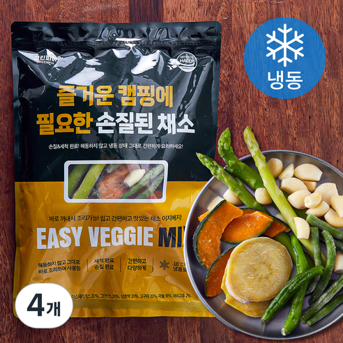 그린피아 즐거운 캠핑에 필요한 손질된 채소 (냉동), 500g, 4개