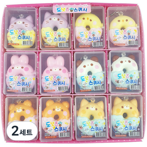 도로시팬시 도너츠링 스퀴시 키링 6종 x 4p 세트, 2세트