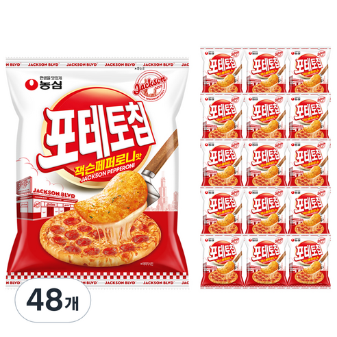 농심 포테토칩 잭슨페퍼로니맛, 48개, 50g