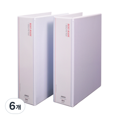 위즈오피스 투명 사다리바인더 7.5cm, 화이트, 6개