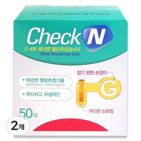 일동제약 G 400 체크엔 혈당검사지, 2개, 50개입