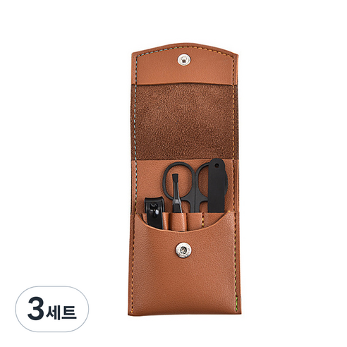 놀자리빙 클린맨 블랙에디션 네일 케어 도구 4종 세트, 브라운, 3세트