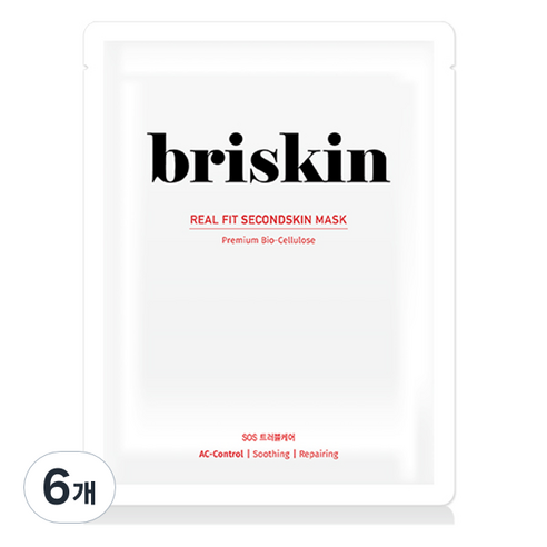 브리스킨 리얼 핏 세컨드스킨 마스크팩 SOS 트러블케어, 1개입, 6개