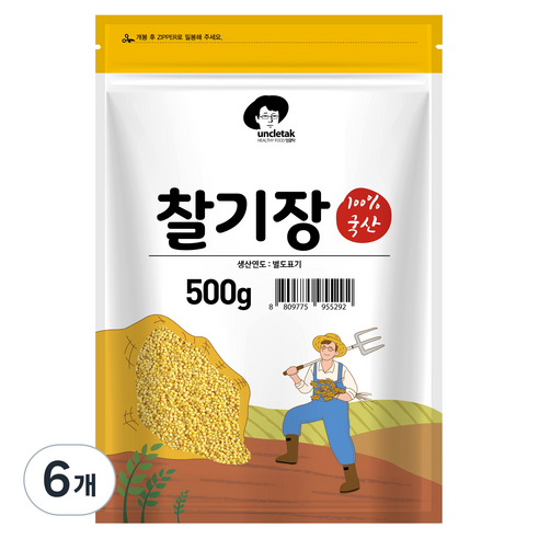 엉클탁 국산 찰기장, 500g, 6개