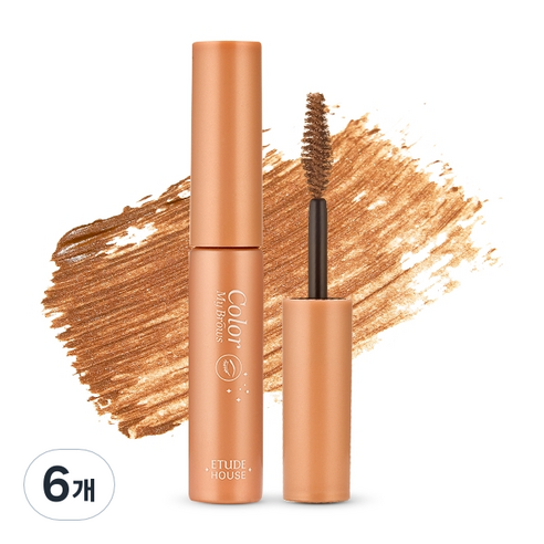 에뛰드 청순 거짓 아이브라우 카라 4.5g, 2호 라이트 브라운, 6개