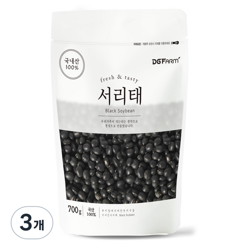대구농산 건강한밥상 국산 서리태, 700g, 3개