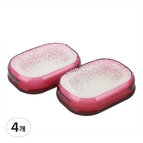 새드리 뽀송이 사각 비누받침, 레드, 4개