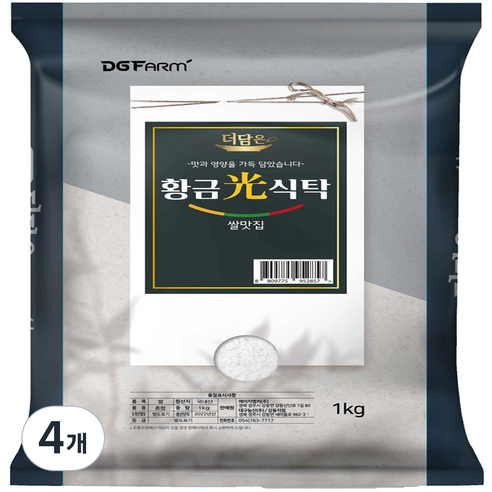 대구농산 더담은 황금빛식탁 백미, 1kg, 4개