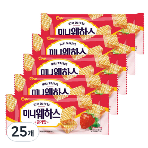 청우식품 미니웨하스 딸기맛, 80g, 25개