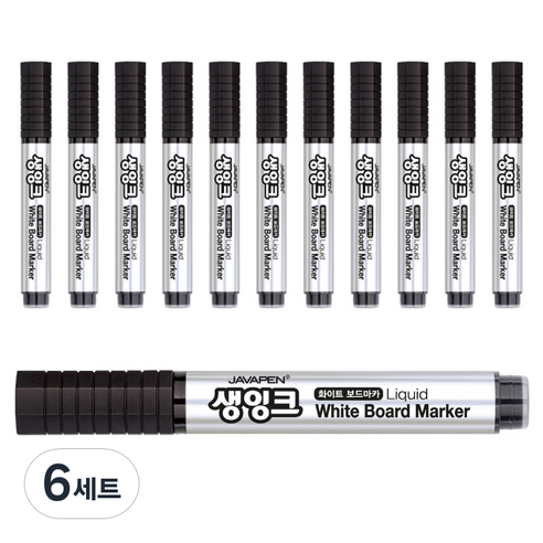 자바펜 생잉크 화이트 보드마카, 흑색, 72개