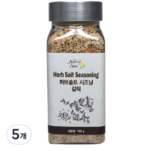 내츄럴스파이스 허브솔트시즈닝 갈릭, 180g, 5개