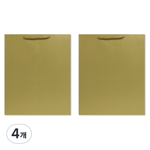 홀마크 무지 단색 쇼핑백 중, 골드, 4개