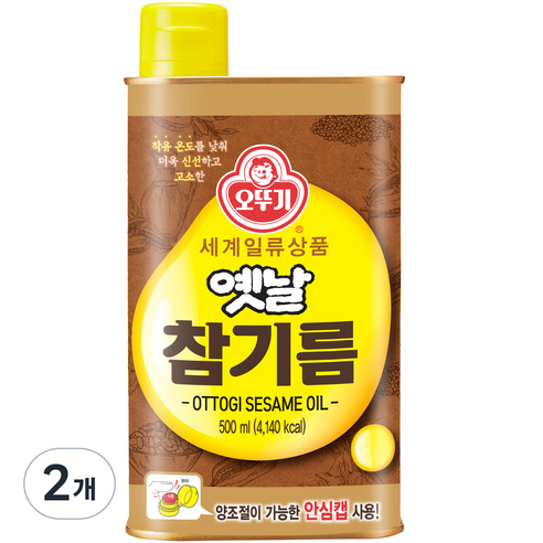 오뚜기 옛날 참기름, 500ml, 2개