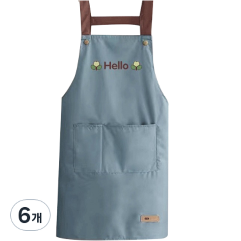 헬로젬 헬로 포켓 H형 앞치마, 블루, 6개
