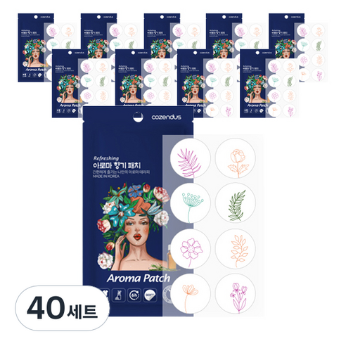코젠더스 리프레싱 화관여인 향기패치 본품 8p 세트 랜덤발송, 0.8g, 40세트, 허브향