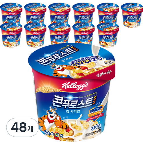 켈로그 콘푸로스트 컵 시리얼, 30g, 48개