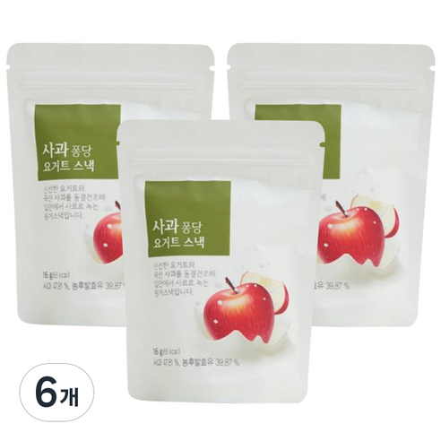 올가 과일퐁당 요거트스낵 16g, 사과맛, 6개