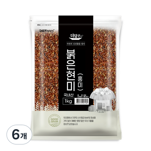 더담은 붉은현미, 6개, 1kg