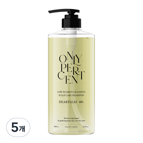 온리퍼센트 어성초 40 약산성 딥 클렌징 두피케어 샴푸, 5개, 1000ml