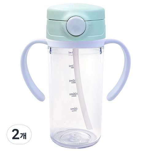 아가프라 트라이탄 빨대컵 300ml, 민트, 2개