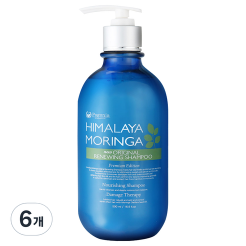 포고니아 히말라야 모링가 뉴오리지널 리뉴잉샴푸, 500ml, 6개