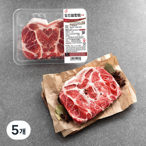도드람 한돈 1등급 목심 보쌈용 (냉장), 500g, 5개