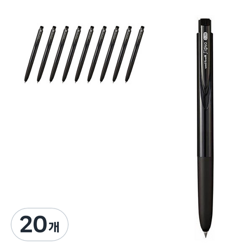 시그노 알티원 노크 젤잉크펜 UMN155 0.28mm, 블랙(24), 20개