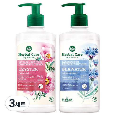 파모나 허벌케어 인티메이트 겔 여성청결제 시스투스 330ml + 콘플라워 330ml 세트, 3세트