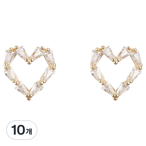 젤로젤로 하트 스톤 네일 파츠 JCP-1, 10개, 골드(JCP-13)