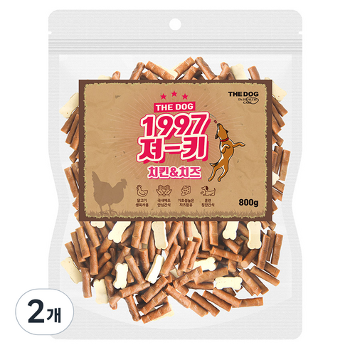 더독 강아지 그때그가격 1997져키, 혼합맛(치킨/치즈), 800g, 2개